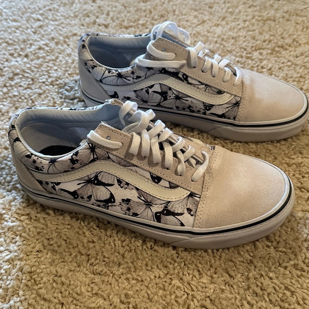 Vans Black and White Graphic Sneakers